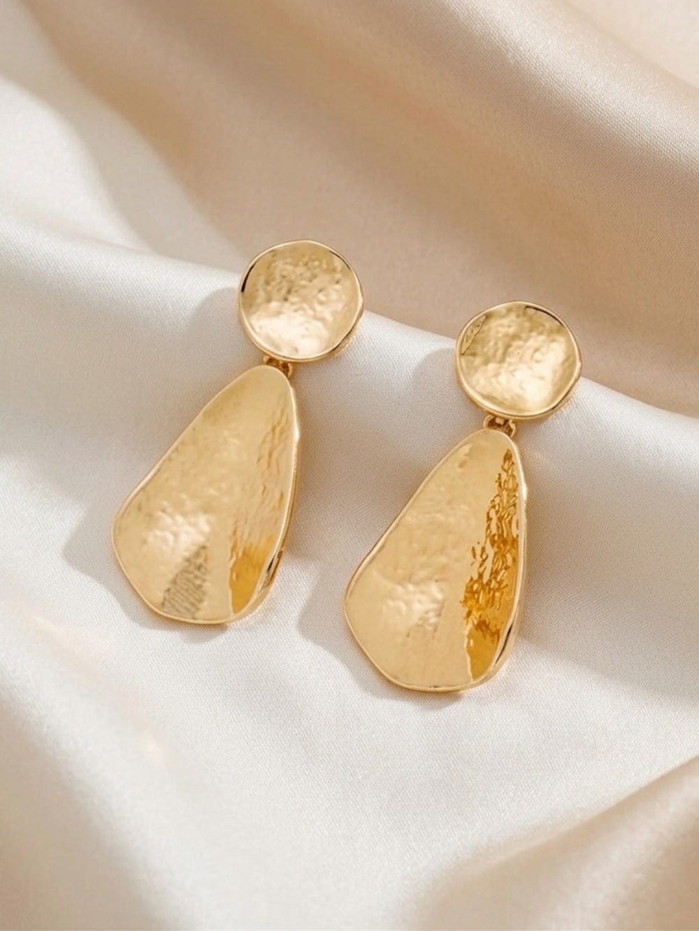 New! Gold Plated Geometric Dangle Drop Earrings